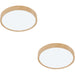 2 PACK Stylish Modern Natural Wooden Effect Indoor Ceiling Light for Any Room