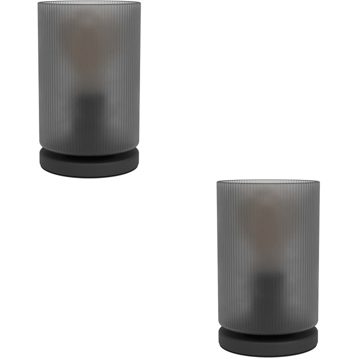 2 PACK Sleek Modern Black Table Lamp for Elegant Indoor Lighting in Your Home