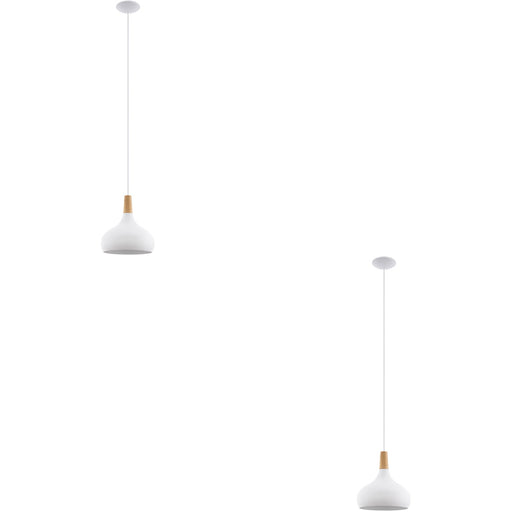 2 PACK Stylish Modern White Pendant Ceiling Light for Indoor Spaces
