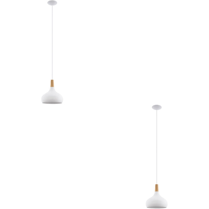 2 PACK Stylish Modern White Pendant Ceiling Light for Indoor Spaces