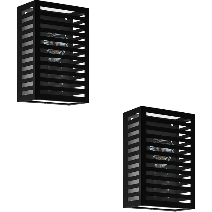 2 PACK Elegant Modern Black Indoor Wall Light for Home Decor Model 900136