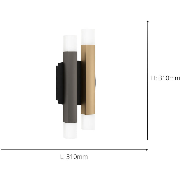 2 PACK Stylish Modern Black, Grey, and Brown Indoor Wall Light for Home Décor