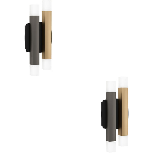 2 PACK Stylish Modern Black, Grey, and Brown Indoor Wall Light for Home Décor