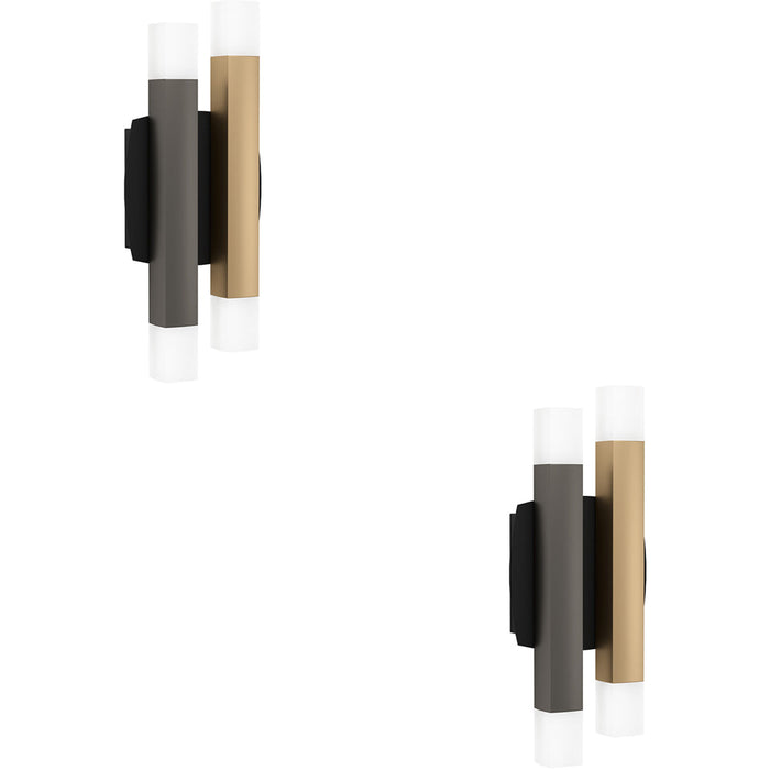 2 PACK Stylish Modern Black, Grey, and Brown Indoor Wall Light for Home Décor