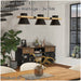 Stylish Modern Black and Brown Triple Pendant Ceiling Light for Indoor Spaces