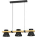 Stylish Modern Black and Brown Triple Pendant Ceiling Light for Indoor Spaces
