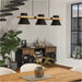 Stylish Modern Black and Brown Triple Pendant Ceiling Light for Indoor Spaces