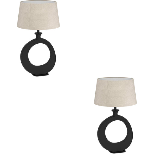 2 PACK Stylish Modern Black Table Lamp for Contemporary Home Decor