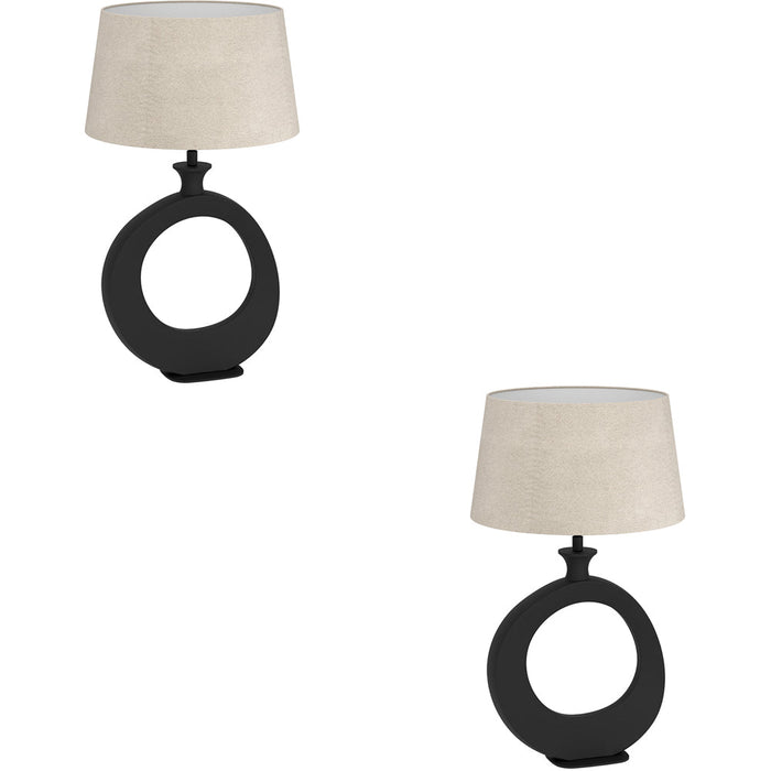 2 PACK Stylish Modern Black Table Lamp for Contemporary Home Decor