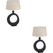 2 PACK Stylish Modern Black Table Lamp for Contemporary Home Decor