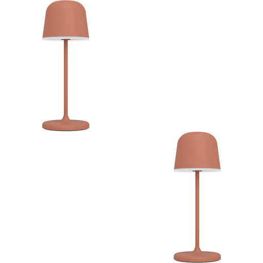 2 PACK Stylish Modern Orange LED Table Lamp for Indoor Home Decor