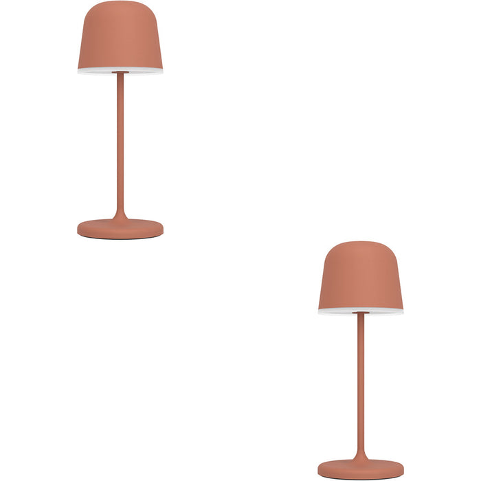 2 PACK Stylish Modern Orange LED Table Lamp for Indoor Home Decor