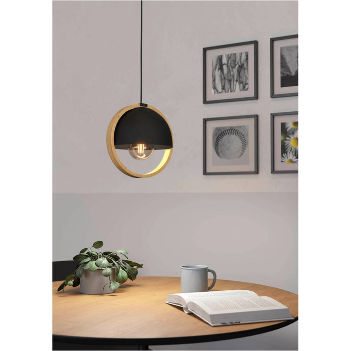 Stylish Modern Black and Brown Pendant Ceiling Light for Indoor Spaces