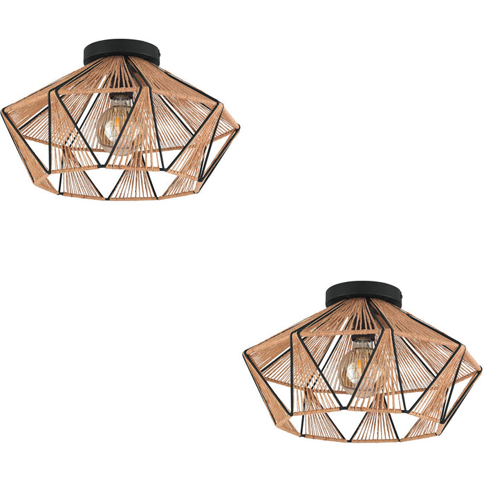2 PACK Stunning Modern Black Ceiling Light for Indoor Spaces Versatile Semi Flush Design