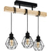Stunning Modern Black and Brown Triple Pendant Light 55cm Indoor Ceiling Fixture