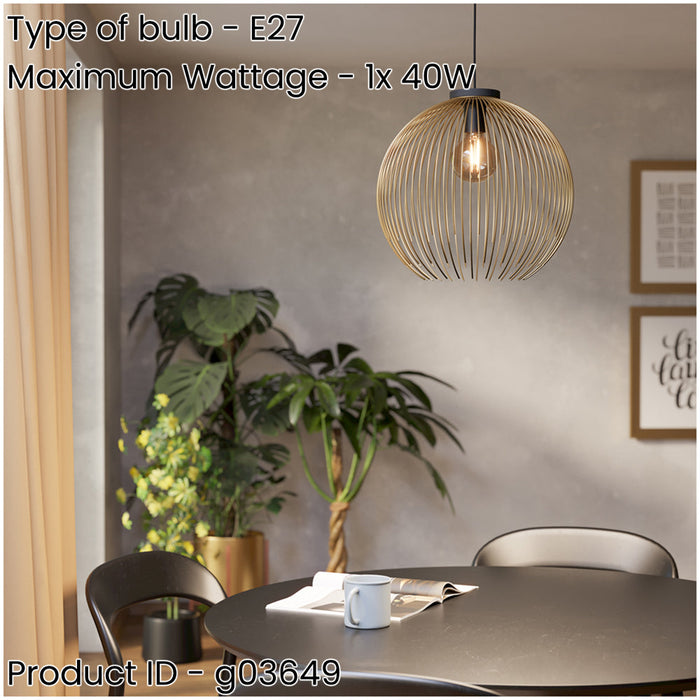 Stylish Modern Black and Gold Pendant Ceiling Light for Home Interiors