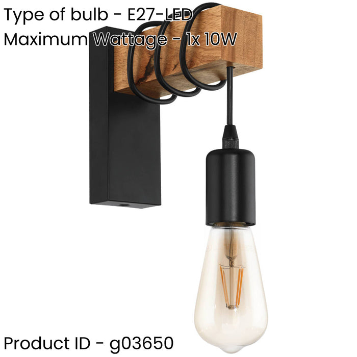 2 PACK Stylish Modern Black and Brown LED Wall Light for Indoor Spaces