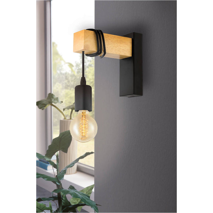 2 PACK Stylish Modern Black and Brown LED Wall Light for Indoor Spaces