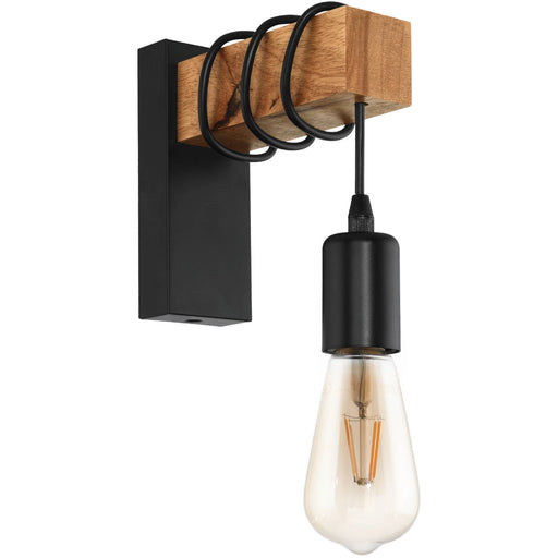 Stylish Modern Black and Brown LED Wall Light for Indoor Spaces