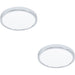 2 PACK Stylish Modern Chrome LED Ceiling Light 27cm Semi Flush Fixture for Indoor Spaces