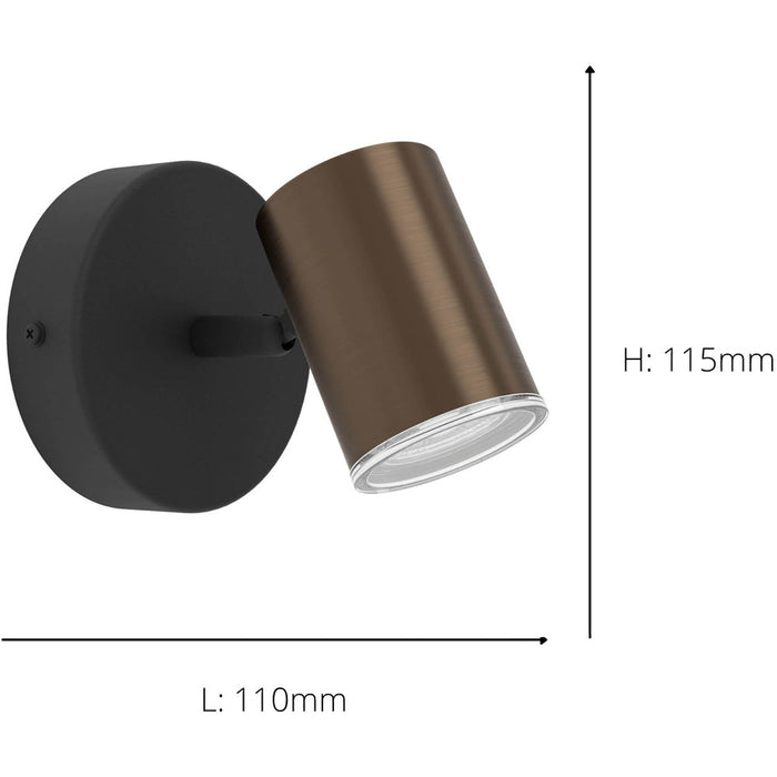 2 PACK Sleek Modern Bronze and Black LED Ceiling Spotlight for Bathroom Lighting