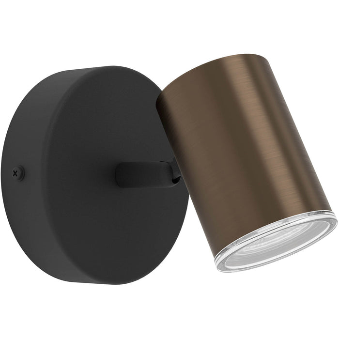 Sleek Modern Bronze and Black LED Ceiling Spotlight for Bathroom Lighting