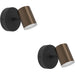 2 PACK Sleek Modern Bronze and Black LED Ceiling Spotlight for Bathroom Lighting