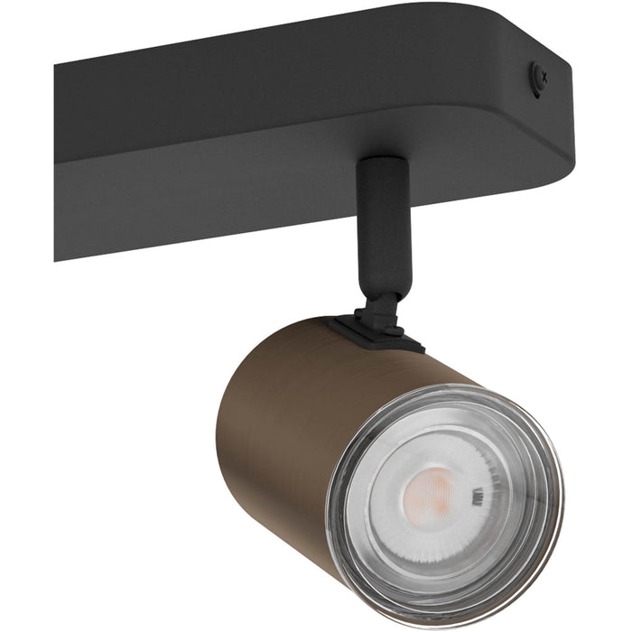 Stylish Bronze and Black Triple LED Bathroom Ceiling Spotlight for Modern Interiors