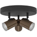 Stylish Bronze and Black Triple Round LED Bathroom Ceiling Spotlight for Modern Interiors