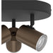 Stylish Bronze and Black Triple Round LED Bathroom Ceiling Spotlight for Modern Interiors