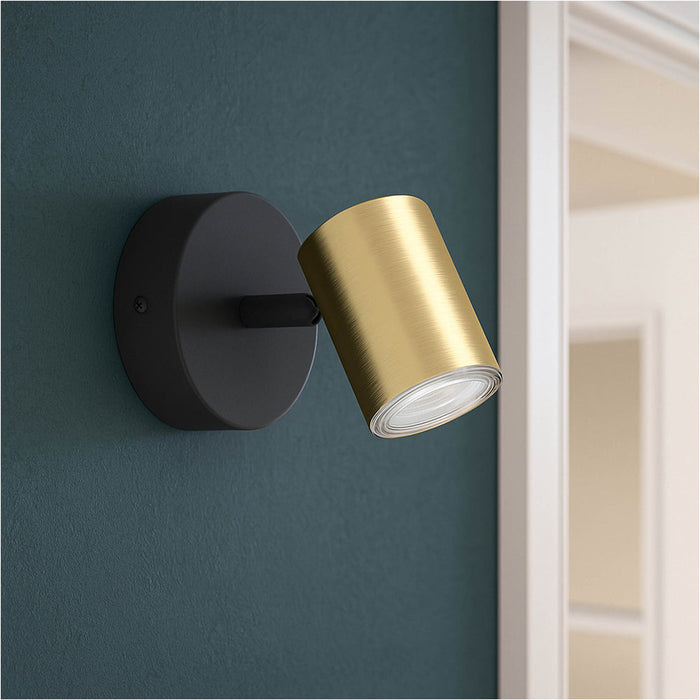 Sleek Black and Brushed Brass LED Ceiling Spotlight for Modern Bathrooms