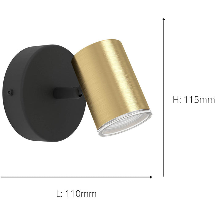Sleek Black and Brushed Brass LED Ceiling Spotlight for Modern Bathrooms