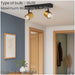 Sleek Modern Black and Brushed Brass LED Bathroom Ceiling Spotlight