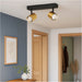 Sleek Modern Black and Brushed Brass LED Bathroom Ceiling Spotlight