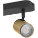 Stylish Black and Brushed Brass Triple LED Ceiling Spotlight for Modern Bathrooms