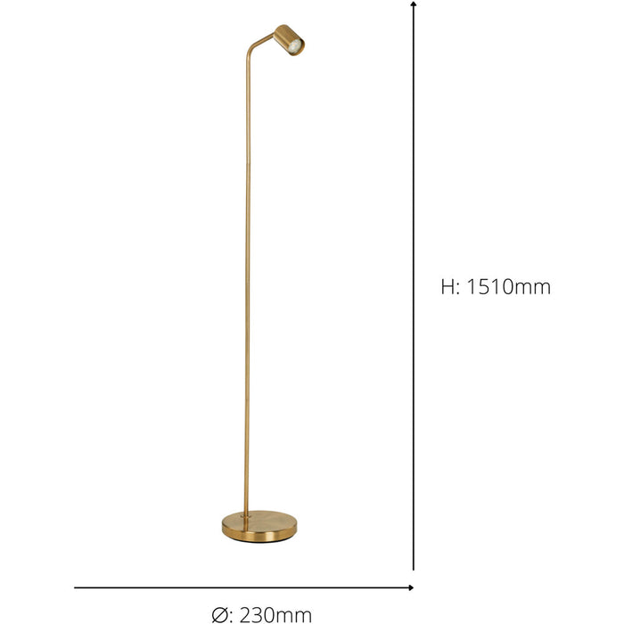 Stylish Modern Brushed Brass Floor Lamp GU10 Indoor Lighting Solution