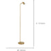 2 PACK Stylish Modern Brushed Brass Floor Lamp GU10 Indoor Lighting Solution