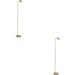 2 PACK Stylish Modern Brushed Brass Floor Lamp GU10 Indoor Lighting Solution