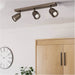 Modern Design Dark Bronze Triple LED Ceiling Spotlight for Indoor Spaces