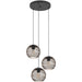 Stylish Modern Black and Copper Triple Pendant Ceiling Light 32cm E27 Fixture