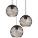 Stylish Modern Black and Copper Triple Pendant Ceiling Light 32cm E27 Fixture