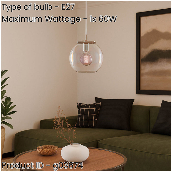 Sleek Modern Chrome E27 Single Pendant Light for Stylish Indoor Spaces