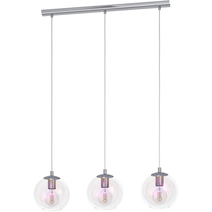 Stylish Modern Chrome Triple Pendant Ceiling Light with E27 Fitting for Contemporary Interiors