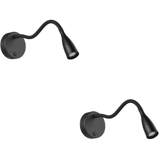 2 PACK Sleek Modern Design Black LED Table Lamp for Indoor Home Decoration