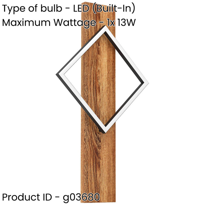 Stylish LED Wall Light in Black and Brown for Rustic Indoor Decor