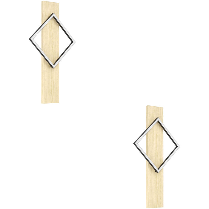 2 PACK Stylish Modern Black and Brown LED Ceiling Light for Indoor Spaces