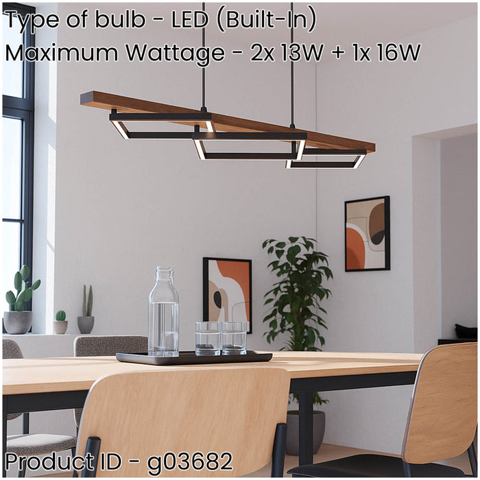 Stylish Modern Black and Brown Rustic LED Pendant Ceiling Light for Indoor Spaces