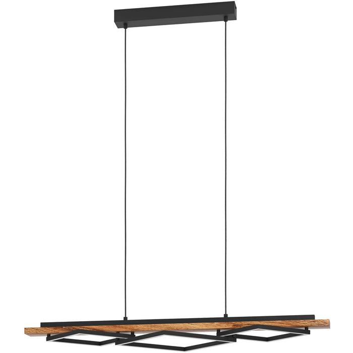 Stylish Modern Black and Brown Rustic LED Pendant Ceiling Light for Indoor Spaces