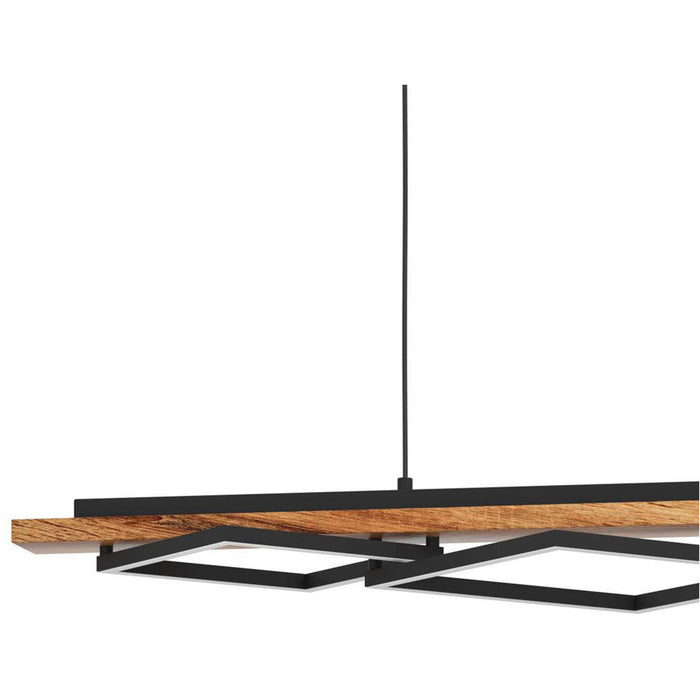 Stylish Modern Black and Brown Rustic LED Pendant Ceiling Light for Indoor Spaces