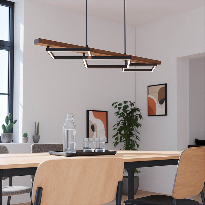 Stylish Modern Black and Brown Rustic LED Pendant Ceiling Light for Indoor Spaces
